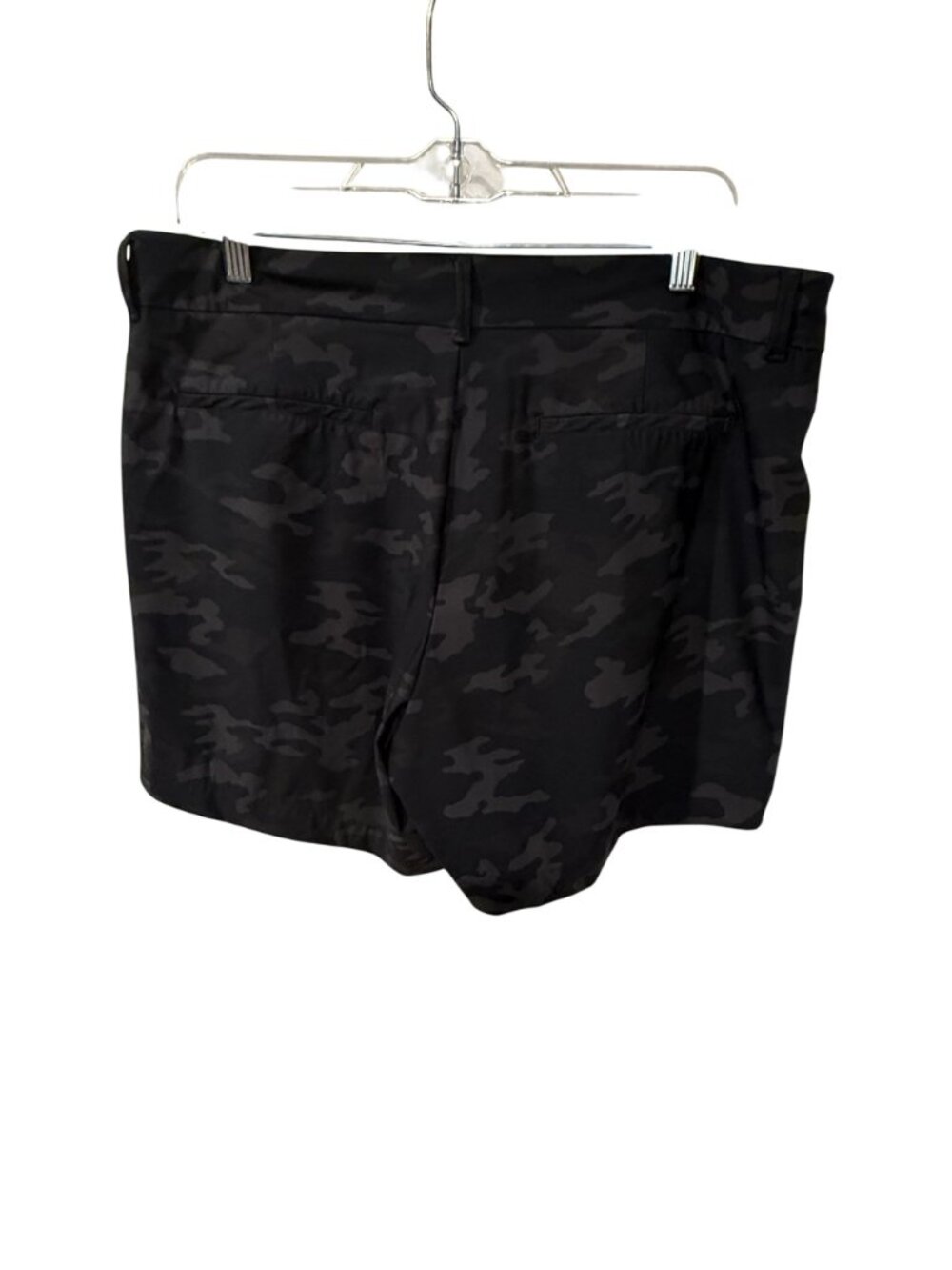 Spanx Black Camo Print Shorts XL Nylon Stretch Blend - Picture 3 of 3